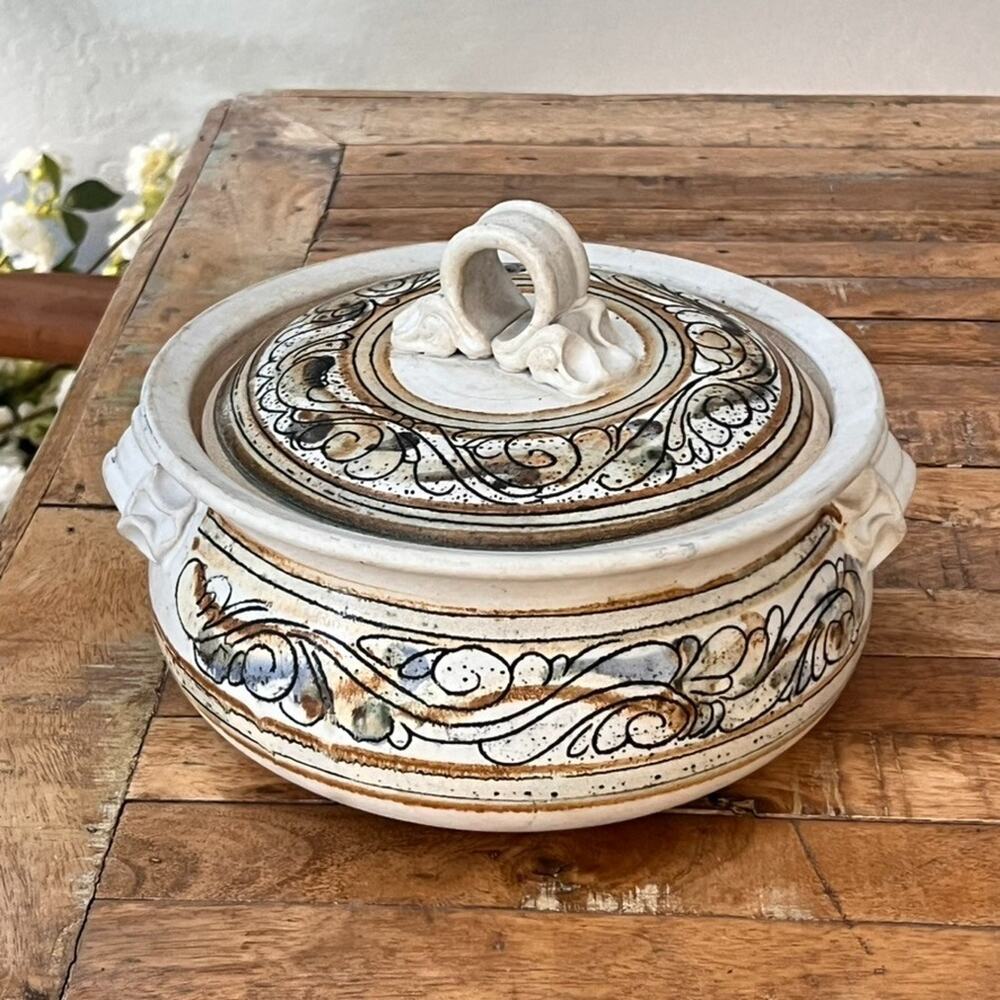 Blaisdell Soup Tureen Vtg Mid-Century Stoneware Lidded Signed